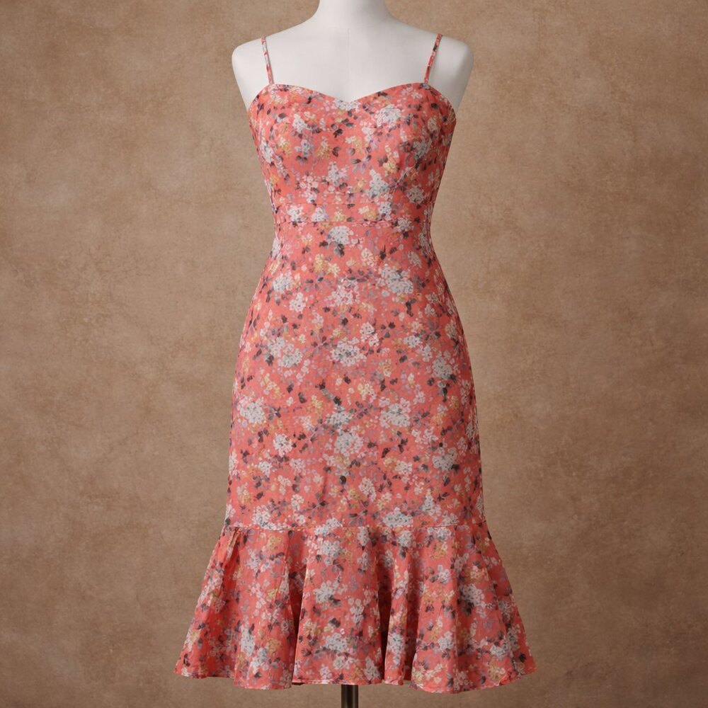 NWT J. Crew 100% Cotton Ruffle-hem midi dress in Liberty Josephine floral Size 0